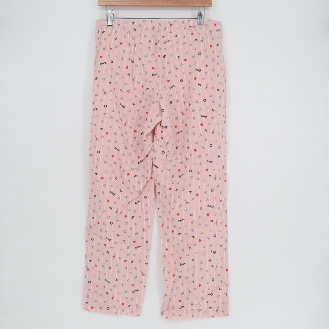 Gapbody Pajama Pants Women's Medium Pink Printed Drawstring Waist Sleepwear