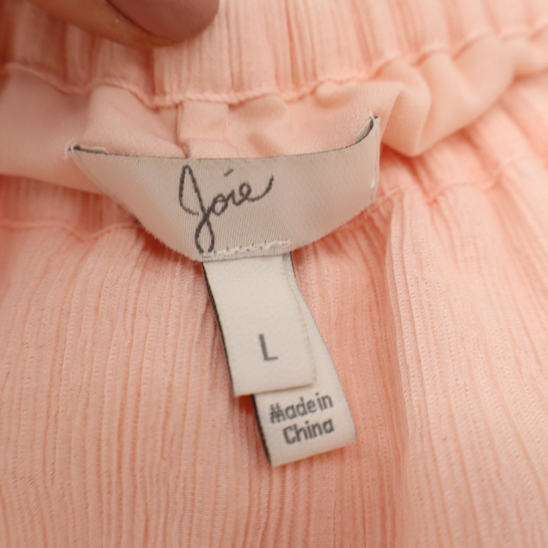 Joie Peach Pink Crinkled Asymmetrical Tiered Maxi Skirt Womens Large