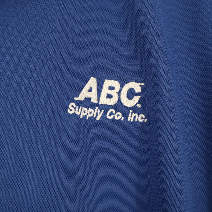 Polo Mens Blue Stretch ABC Supply Co. Short Sleeve Golf Tennis Performance