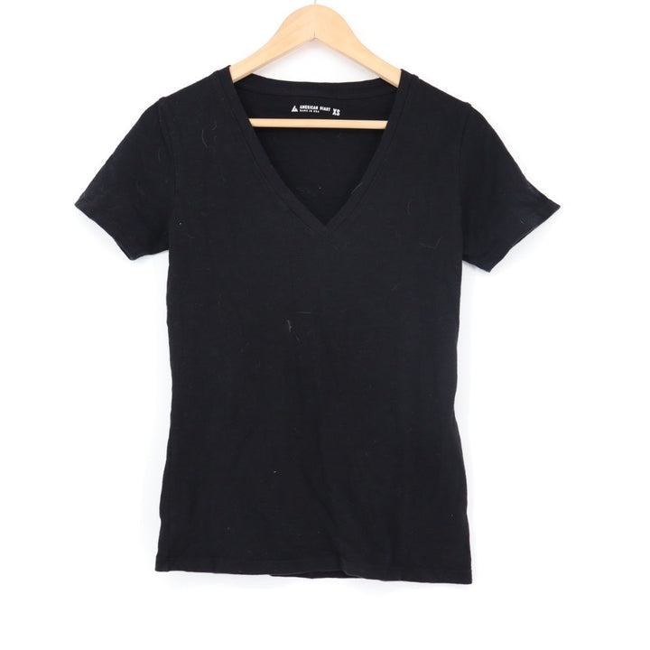 American Giant Classic V Neck T Shirt Black Made USA XS