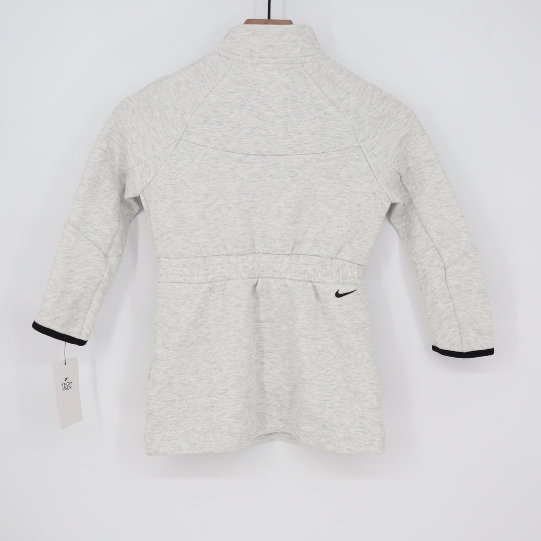 Nike Girls Tech Fleece Quarter Zip Dress Light Grey Heather Size 5