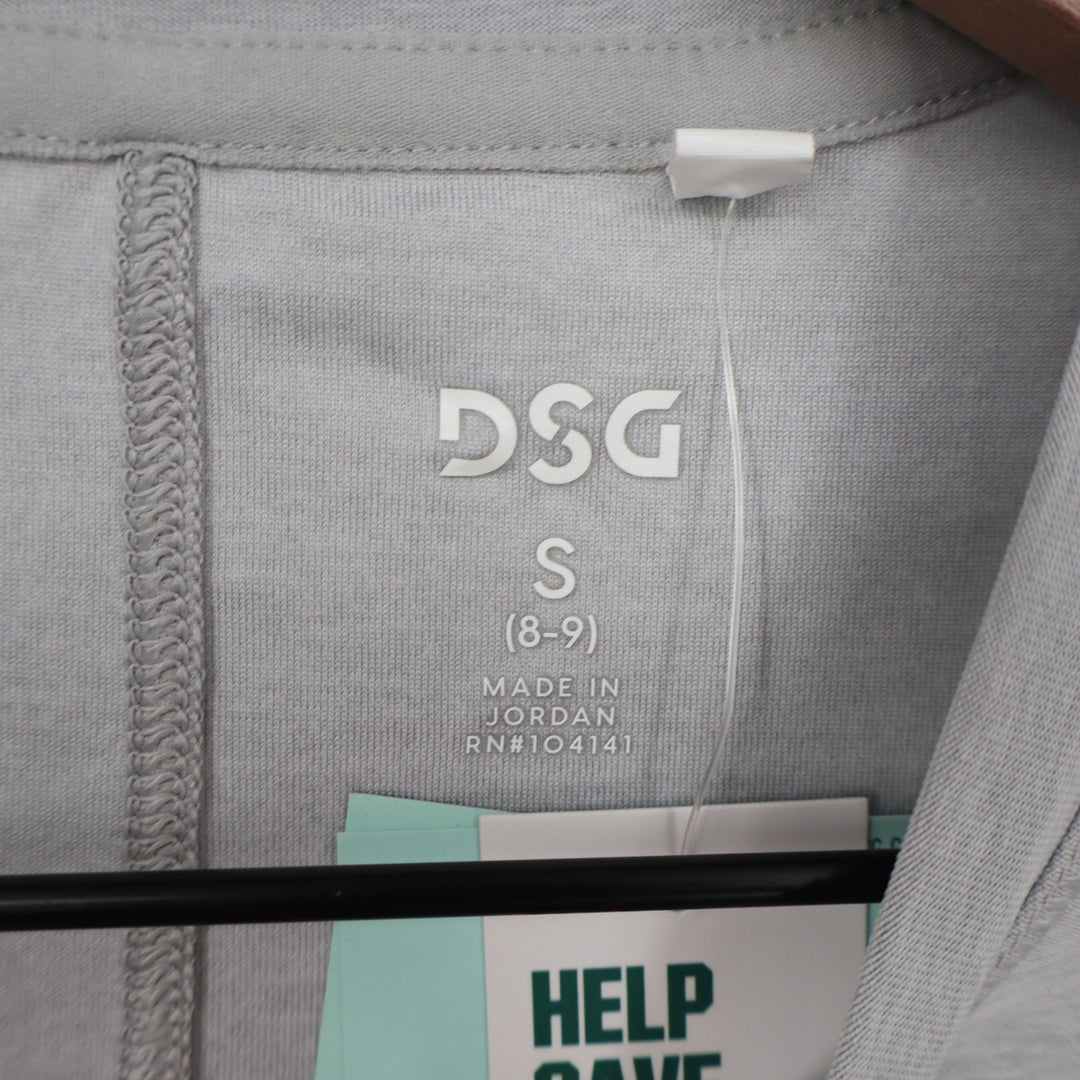 DSG Girls Movement Tee Light Heather Grey Short Sleeve Athletic Shirt Size S 8-9