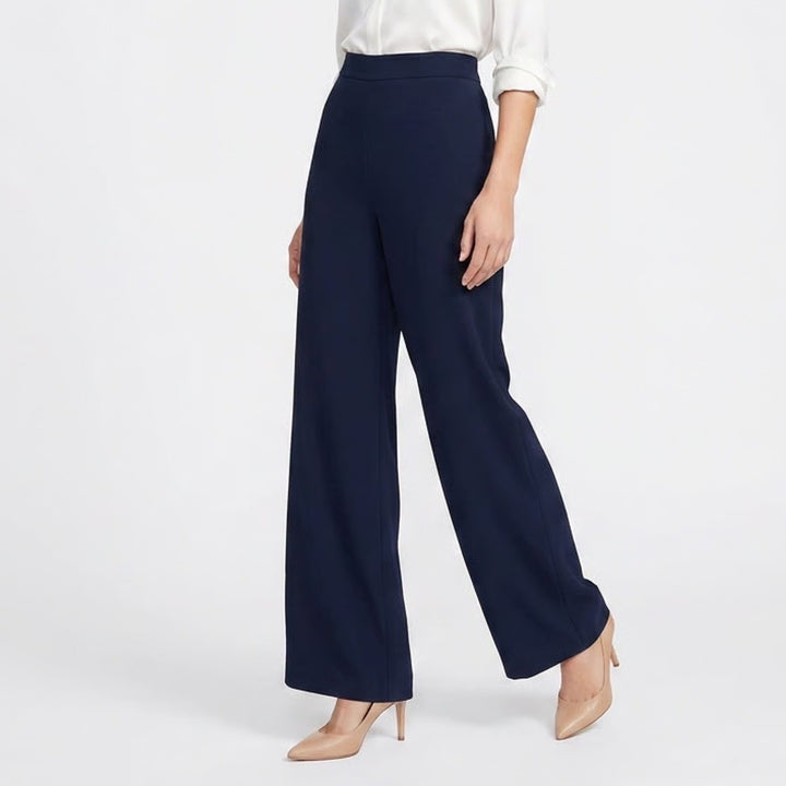 Ododos Navy Blue Wide Leg High Rise Elastic Waist Pull On Pants Womens Size XS