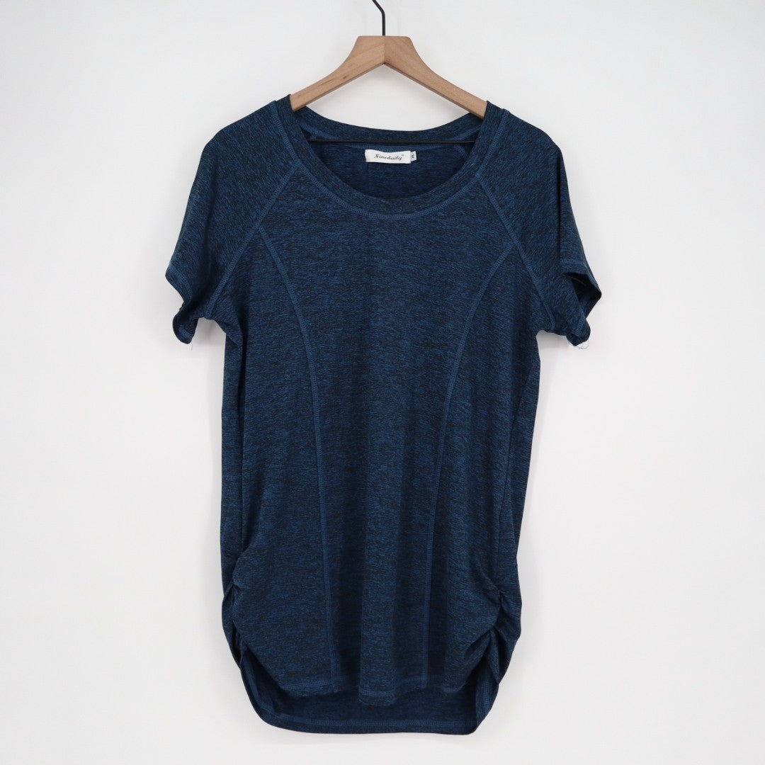 Ninedaily T-Shirt Womens XL Navy Stretch Crew Neck Raglan Sleeve Active Wear