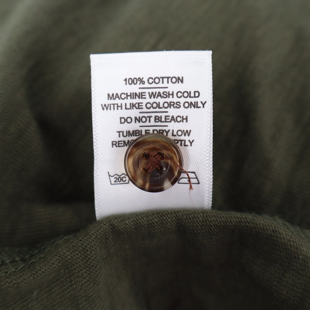 American Giant Premium Slub Shirt Mens Large Olive Cotton Back Yoke Button Up