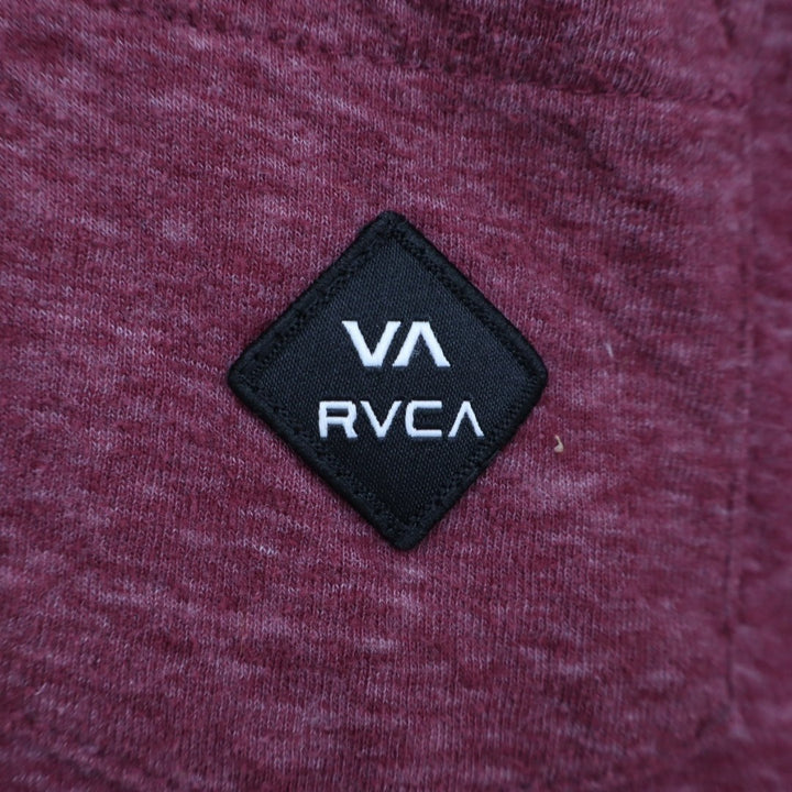 RVCA Hoodie Men's Large Heather Red Cotton Long Sleeve Drawstring Outdoor Wear