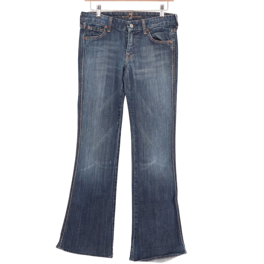 7 For All Mankind Bootcut Jeans Womens 27 Blue Denim Cotton Low Rise 5-Pockets