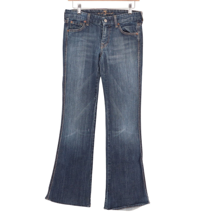 7 For All Mankind Bootcut Jeans Womens 27 Blue Denim Cotton Low Rise 5-Pockets