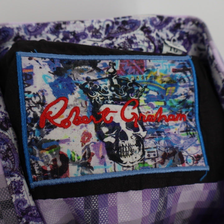 Robert Graham Mens XL Classic Fit Purple Plaid Long Sleeve Button Down Shirt