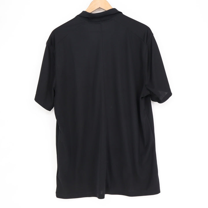 Nike Dri-FIT Mens Polo Shirt Black Short Sleeve Golf Top Large