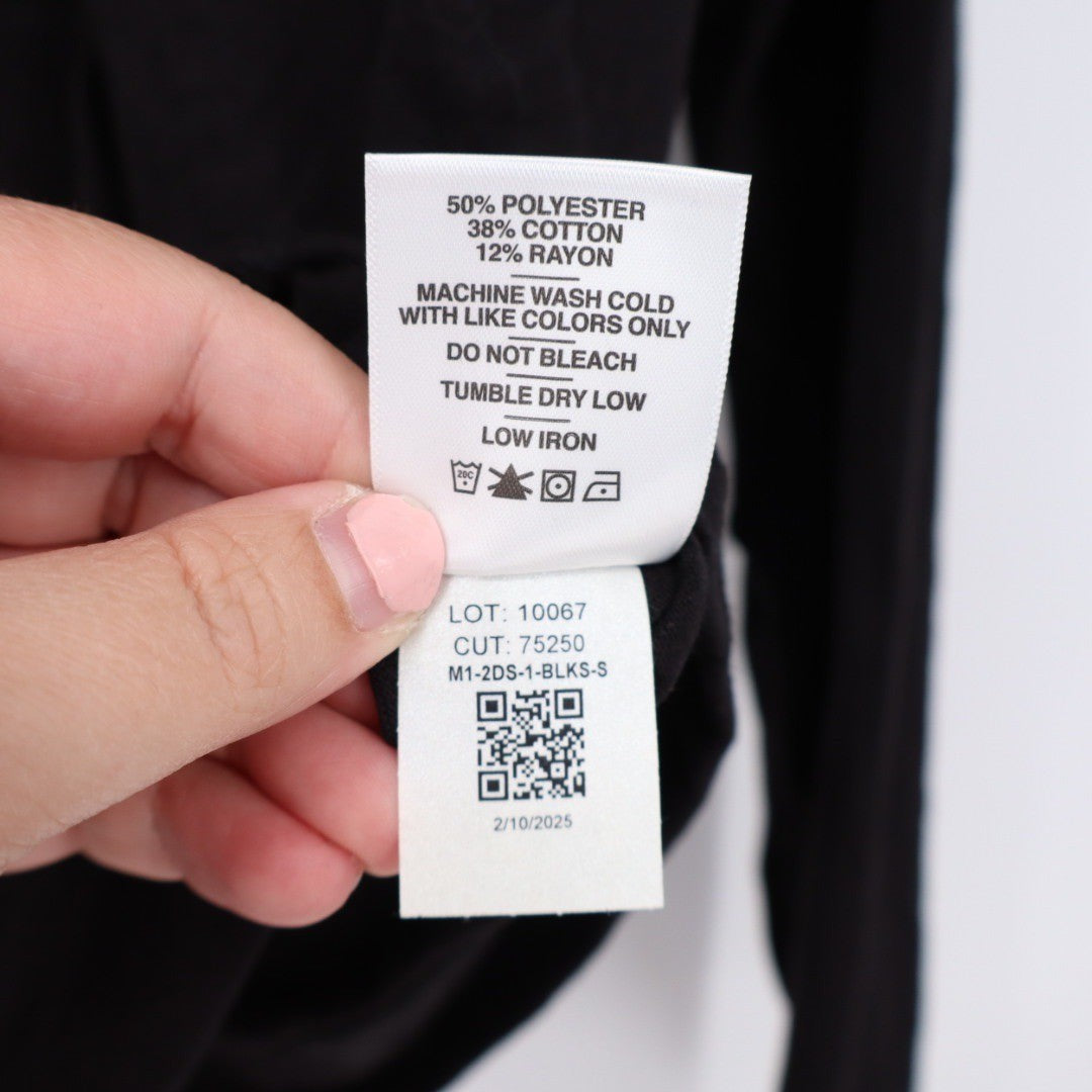 AMERICAN GIANT Black Full Zip Hoodie Raglan Sleeve Cotton Blend Size S