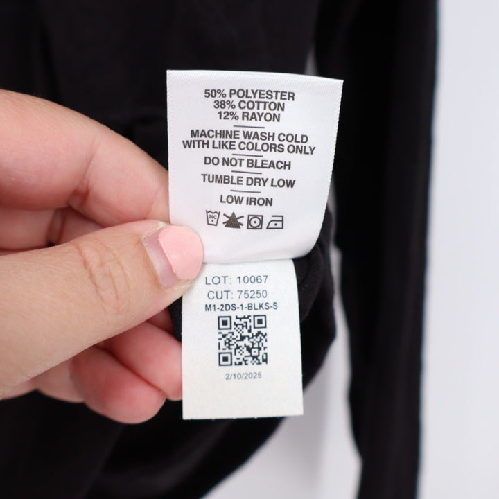 AMERICAN GIANT Black Full Zip Hoodie Raglan Sleeve Cotton Blend Size S