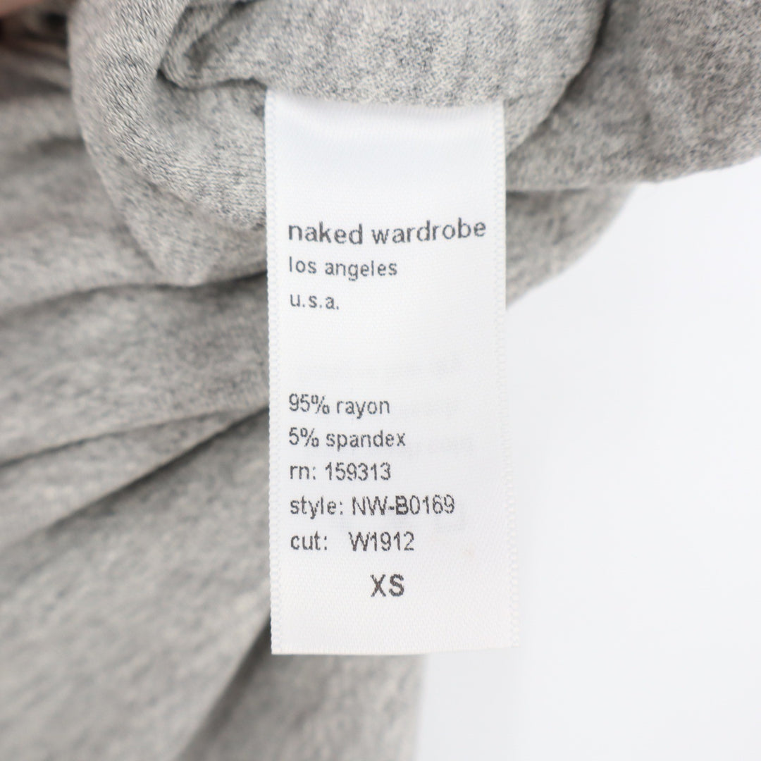 Naked Wardrobe Gray Square Neck Sleeveless Thong Bodice Womens XS