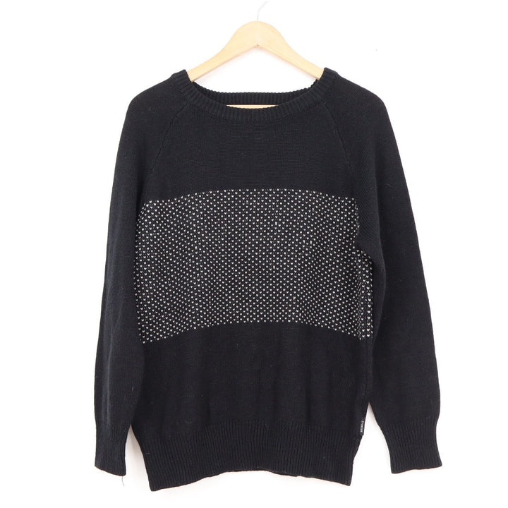 Cotton On Premium Collection XL Black White Patterned Band Crew Neck Sweater