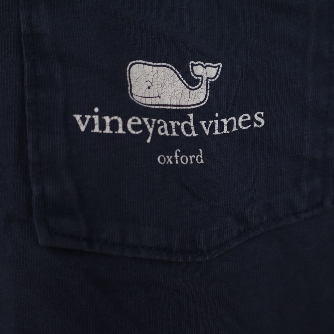Vineyard Vines Mens Navy Blue Long Sleeve Graphic Pocket T-Shirt Large