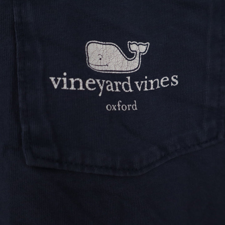 Vineyard Vines Mens Navy Blue Long Sleeve Graphic Pocket T-Shirt Large