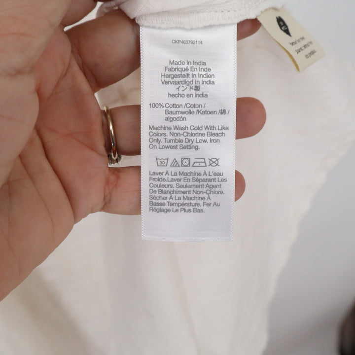 Madewell White Cotton Clip Dot Tiered Midi Dress Tie Back Sleeveless Small