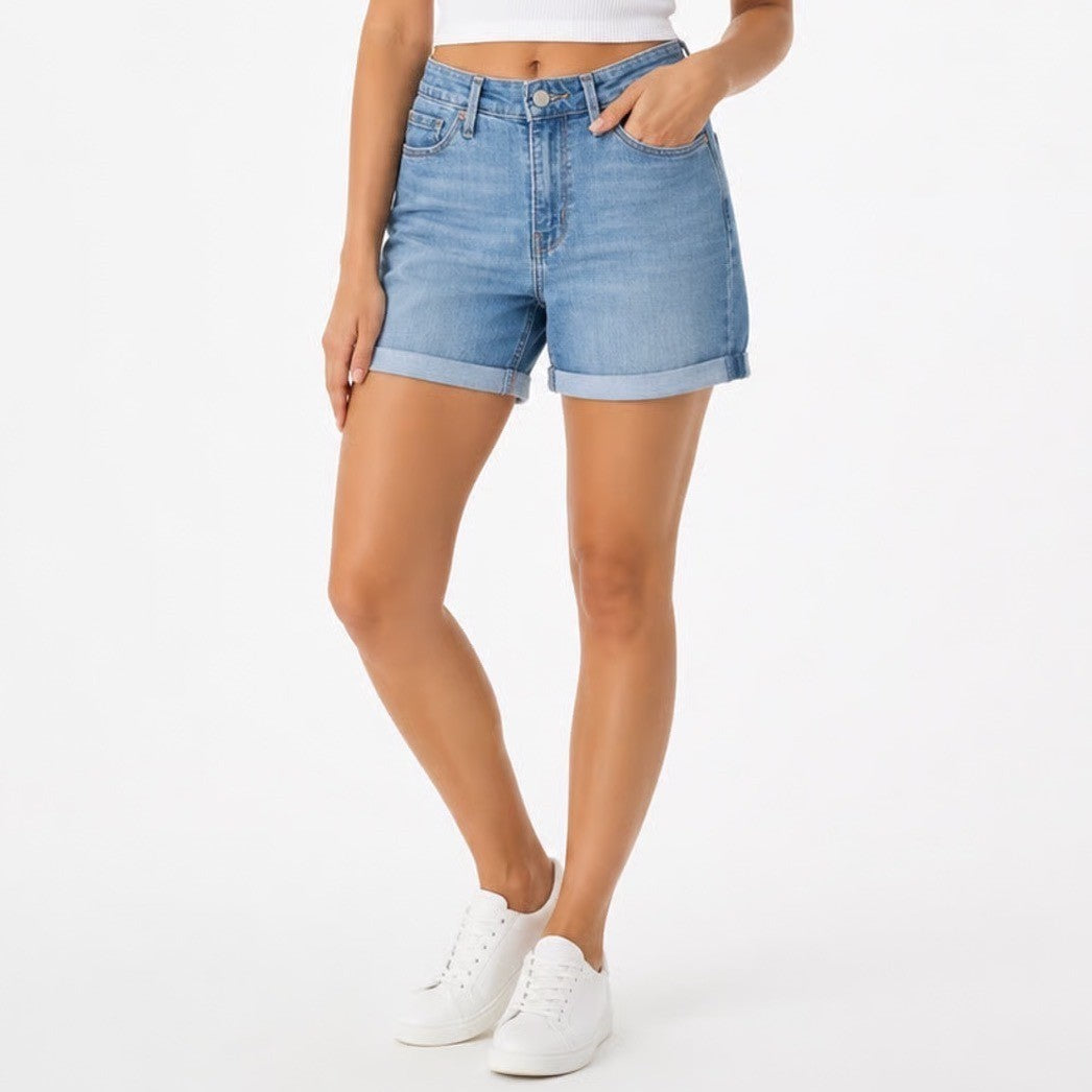 Denizen from Levi's Shorts Women's 6 Bermuda Blue Mid Rise Excellent