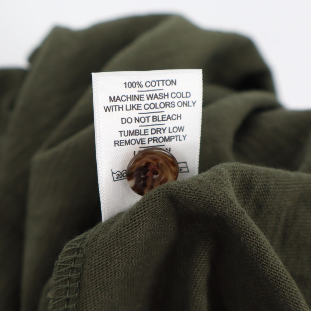 American Giant Premium Slub Shirt Mens XL Olive Cotton Long Sleeve Button Up