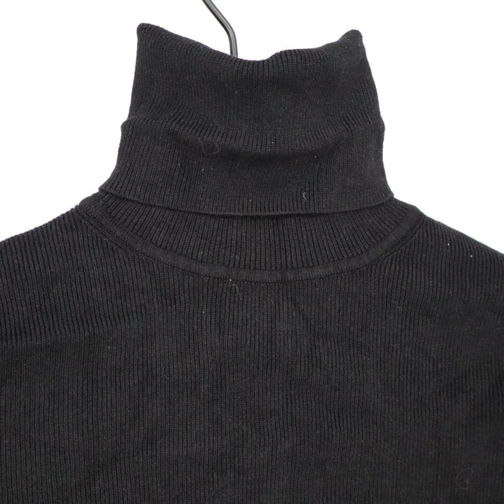 Zara Crop Sweater Womens Small Black Knitted Turtleneck Long Sleeve Pullover