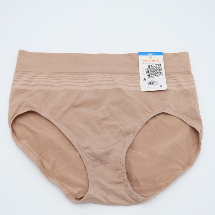 Warners No Pinching No Problems Seamless Brief Panty Womens XL Toasted Almond