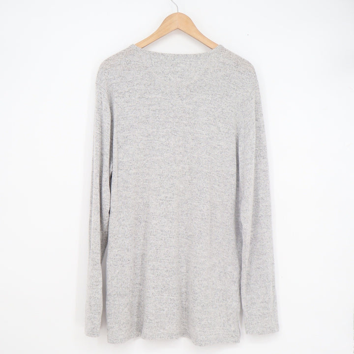 Civil Society Mens XL Grey Marl Long Sleeve Henley Shirt