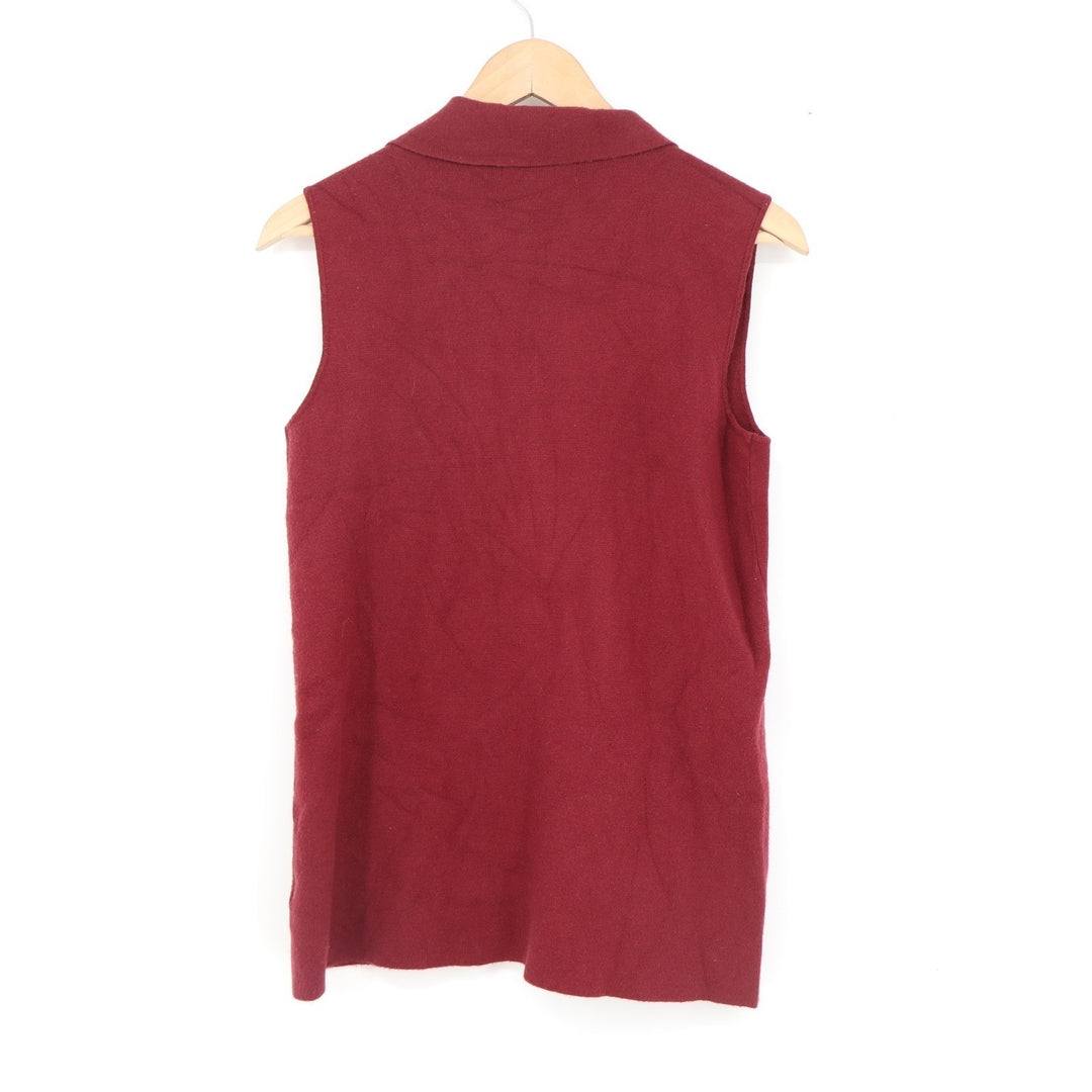 Marled Reunited Clothing Burgundy Double Breasted Knit Vest Small Sleeveless Top