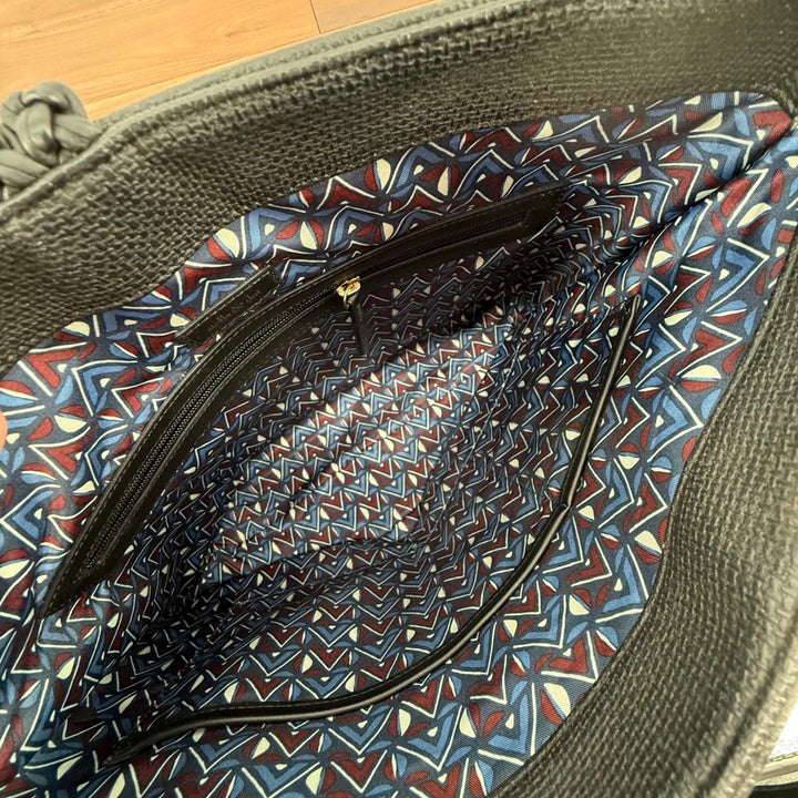 Stella Dot Hayes Tassel Hobo Black Textured Crossbody Shoulder Bag