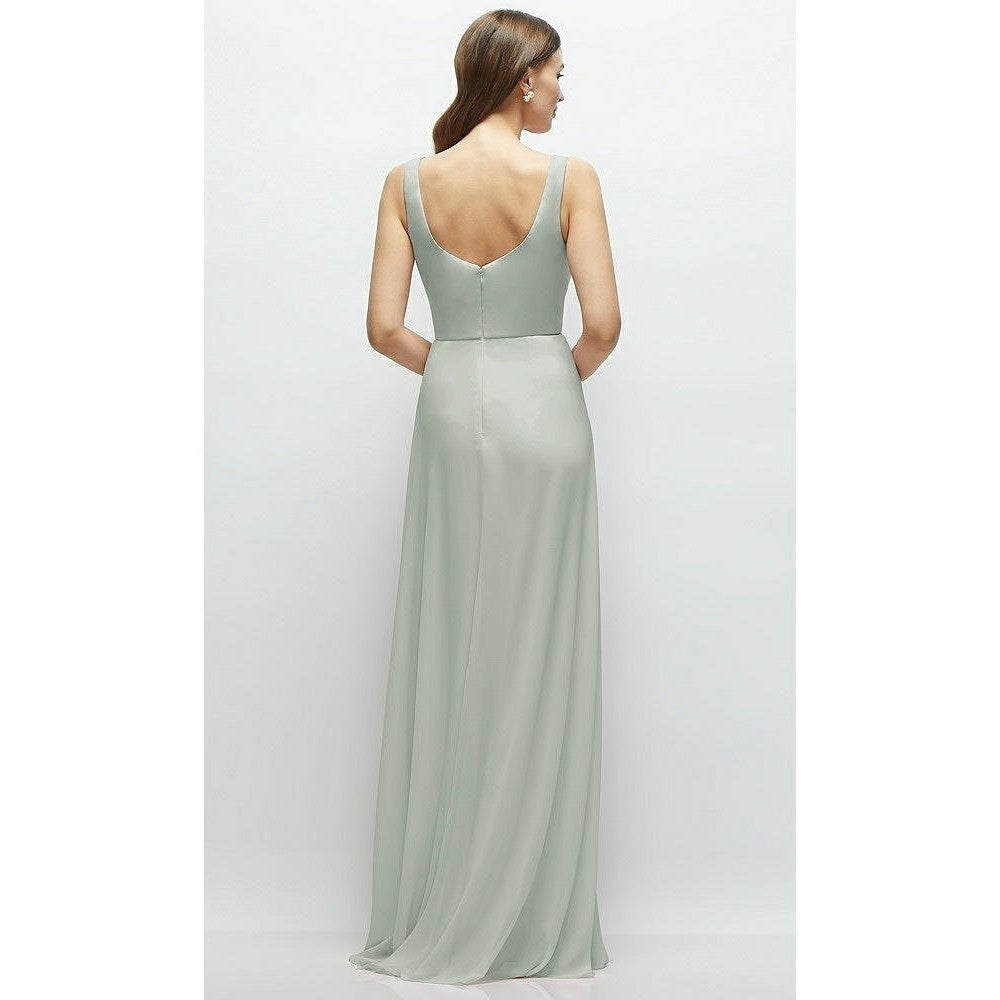 Thread Square Neck Chiffon Maxi Dress With Circle Skirt Size 8