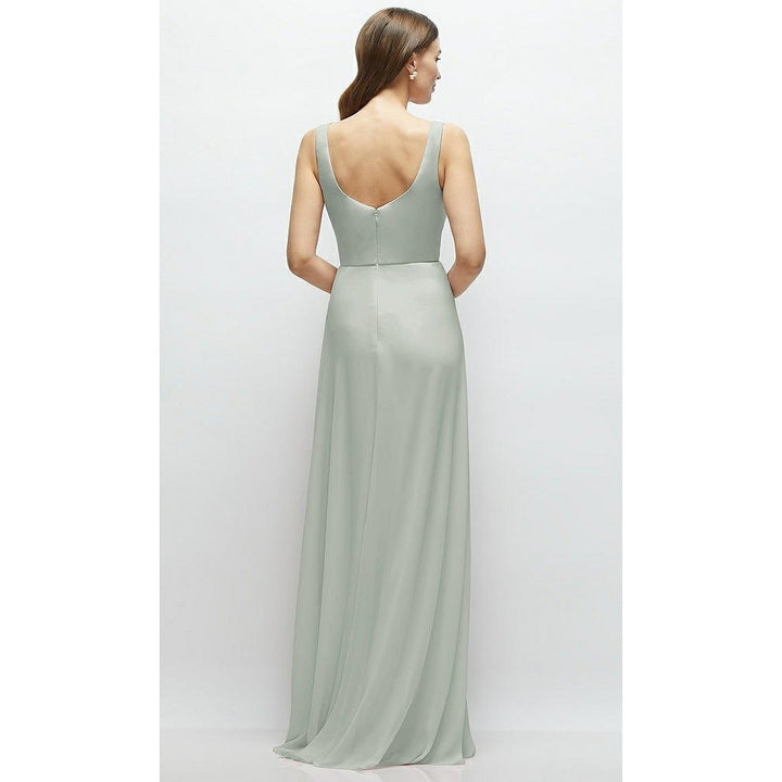 Thread Square Neck Chiffon Maxi Dress With Circle Skirt Size 8