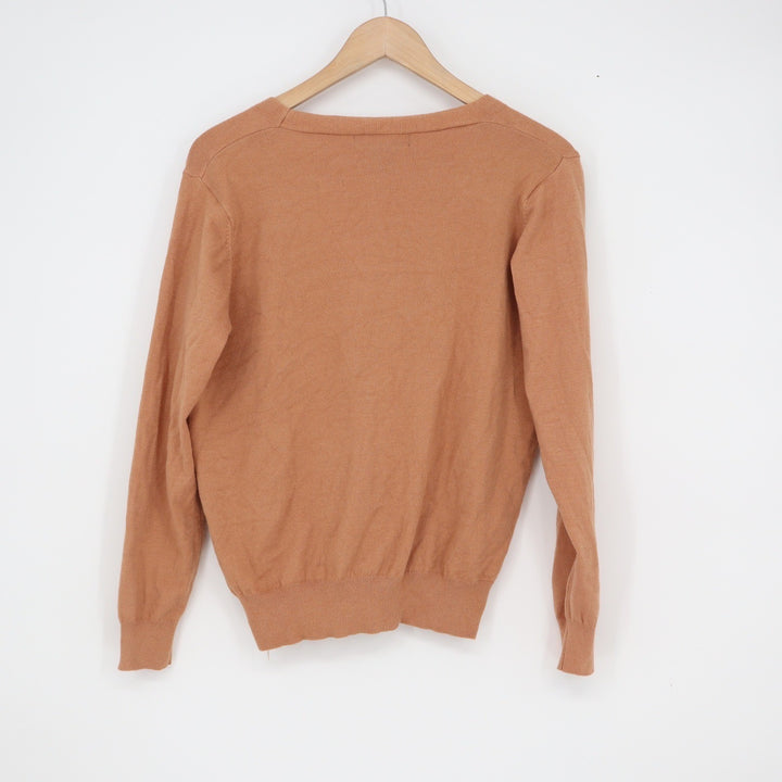 Lark & Grey Tan V-Neck Button Front Cardigan Sweater Large