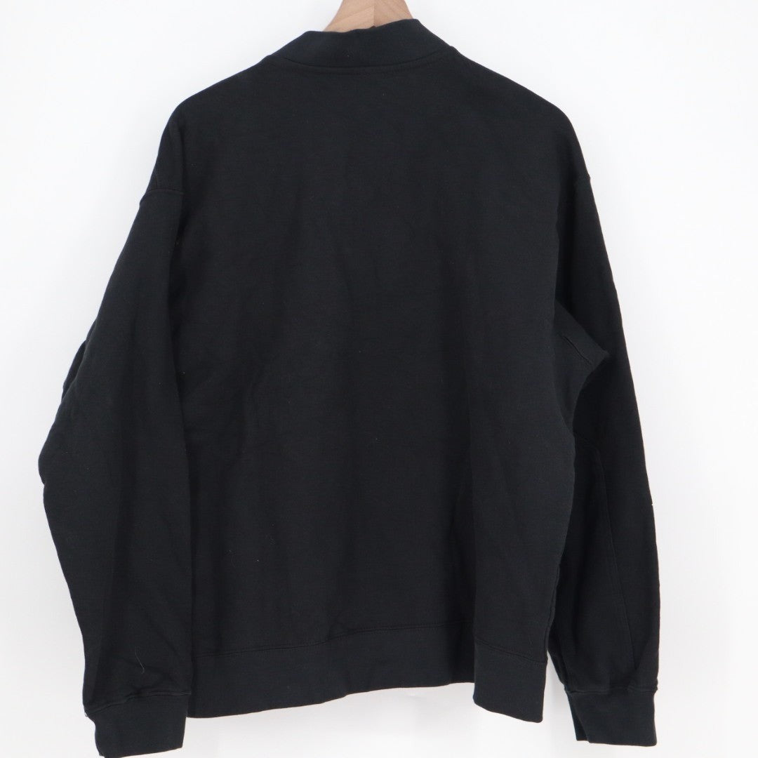 American Giant Bomber Jacket Mens Large Black Full Zip Cotton Fleece Outdoor