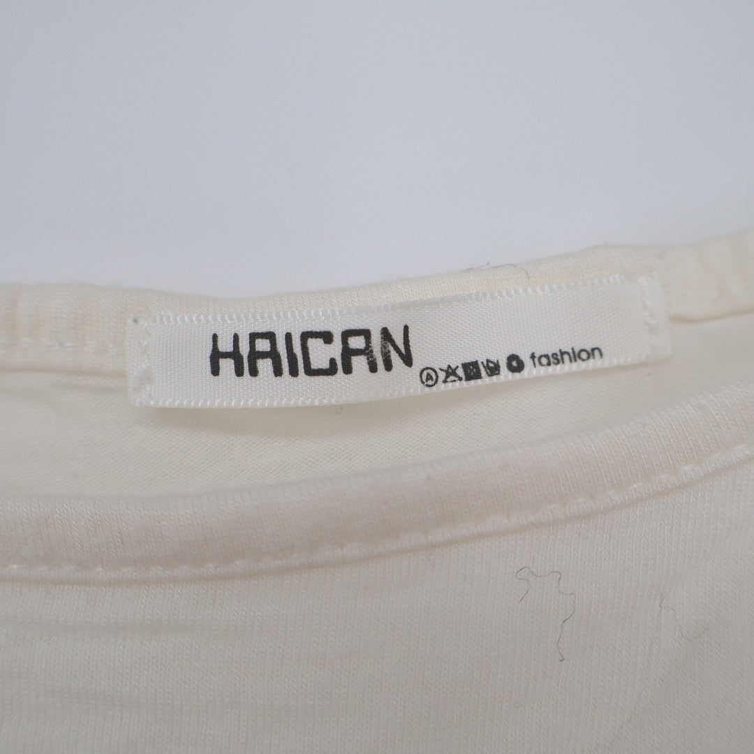 Haican Cream Spaghetti Strap Camisole Scoop Neck Jersey Tank Top Minimalist