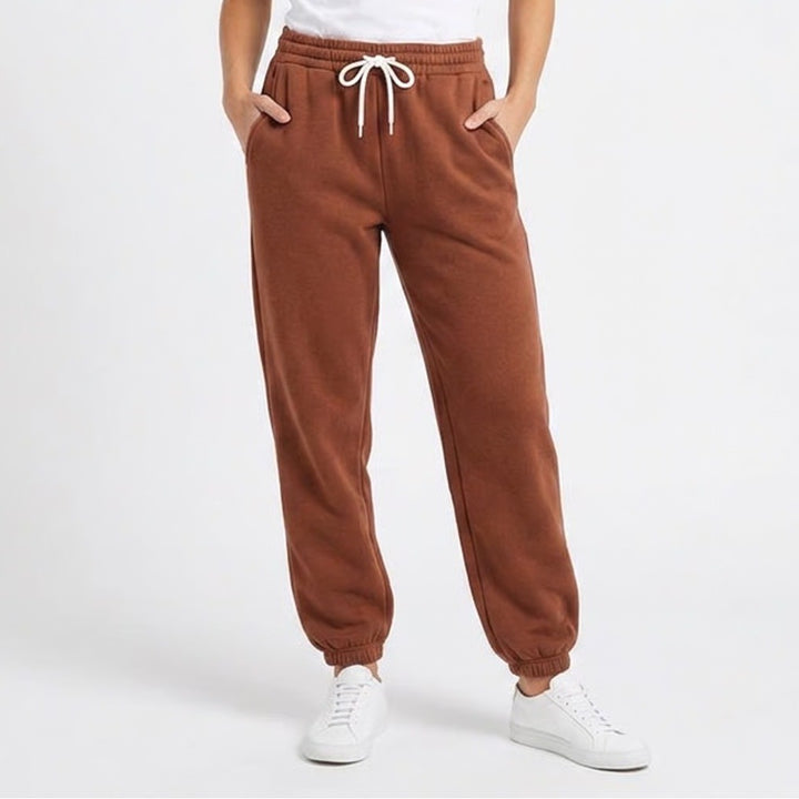 Forever 21 Brown Jogger Sweatpants Womens Large High Rise Drawstring Pockets