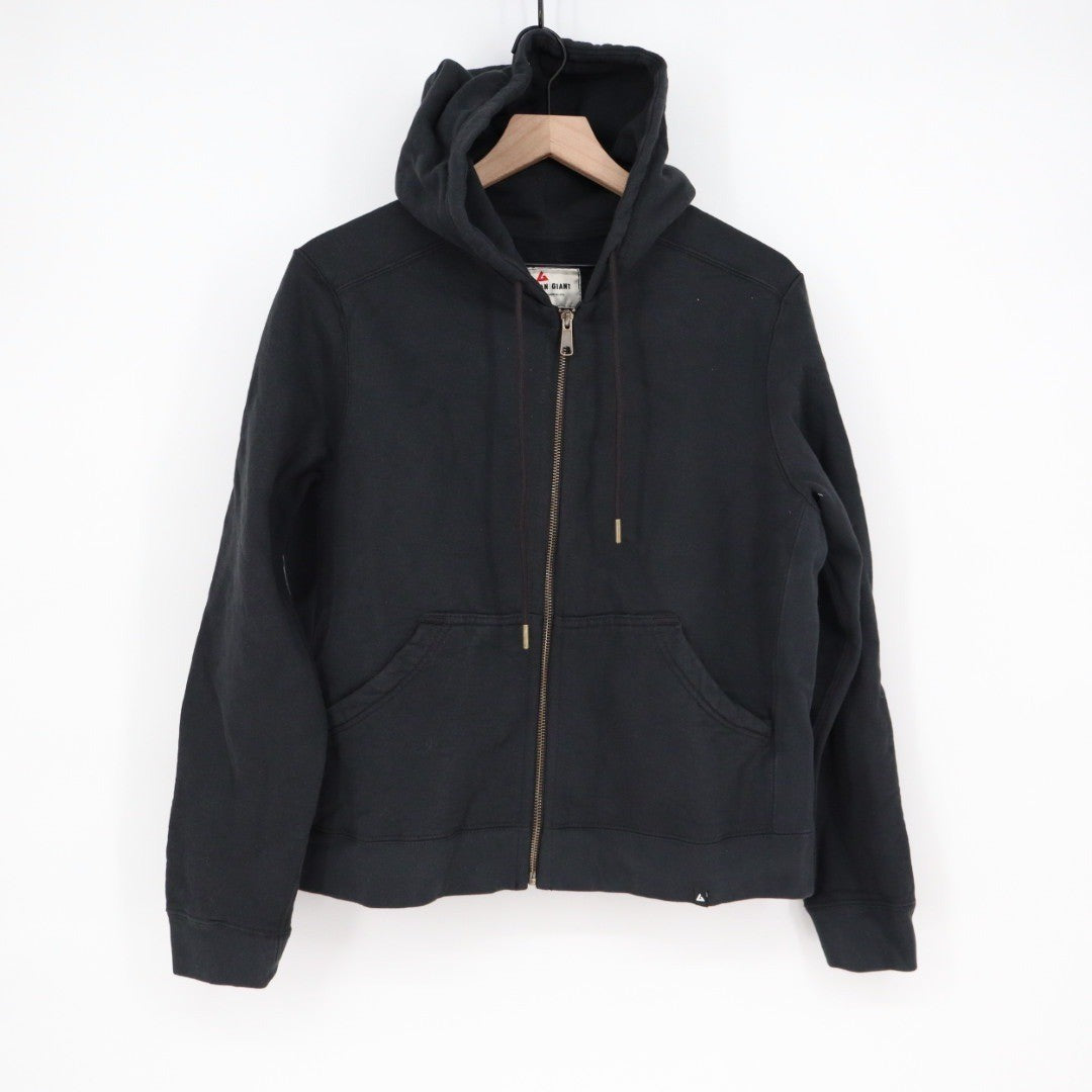 American Giant Full Zip Hoodie Black Cotton Made in USA Mens Medium Casual