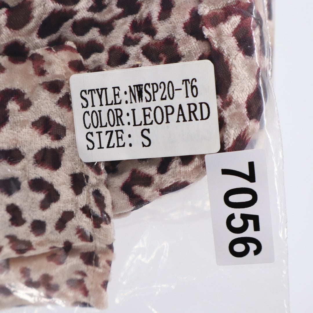 Naked Wardrobe The Statement Leopard Print Crop Top Long Sleeve Small