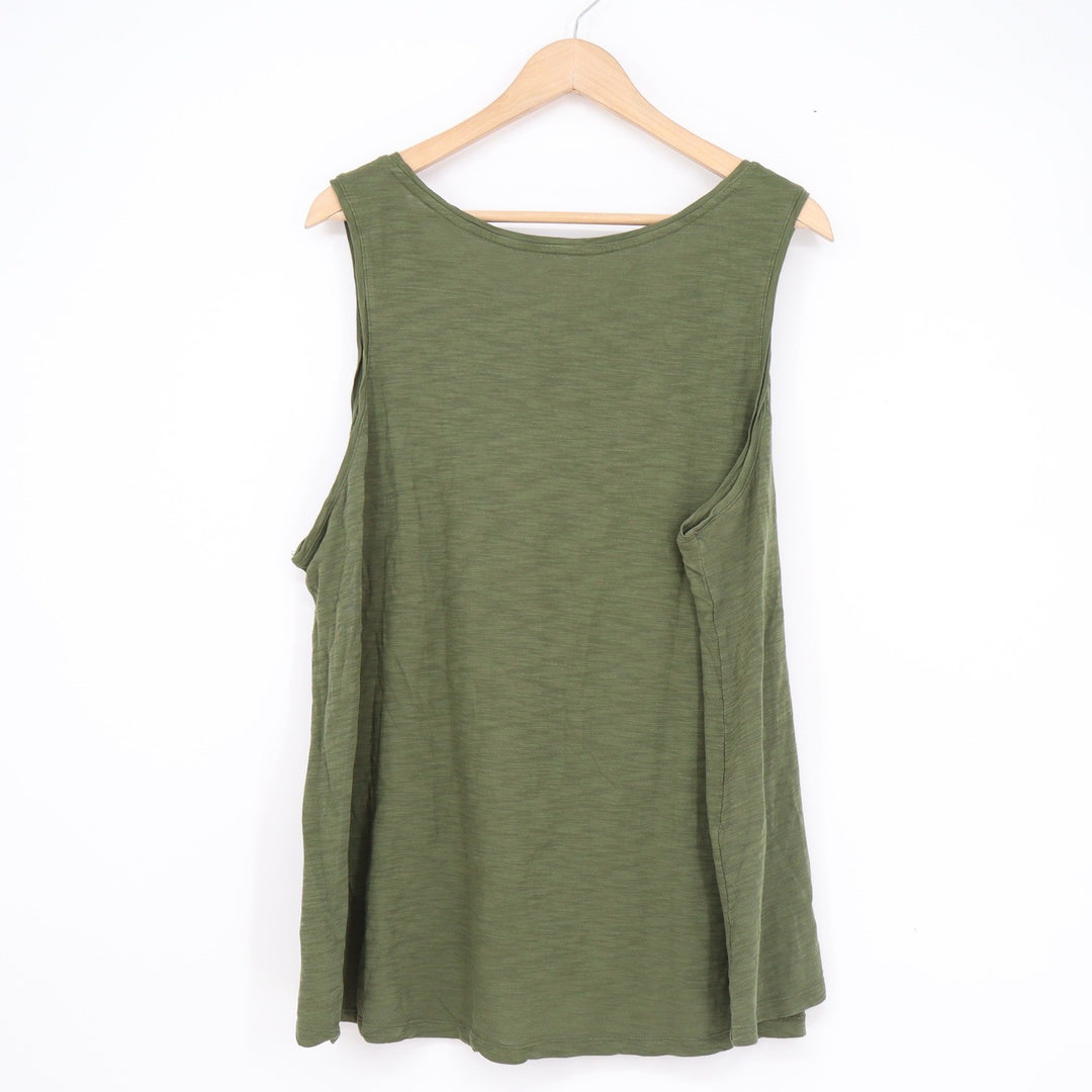 Old Navy EveryWear Olive Green Slub Knit Cotton Tank Top XXL