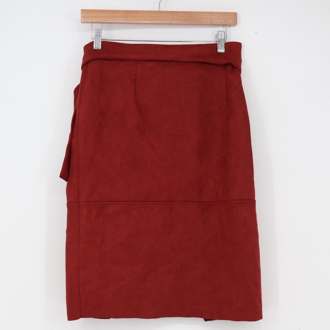 Forever 21 Skirt Womens L Wine Faux Suede D-Ring Wrap New