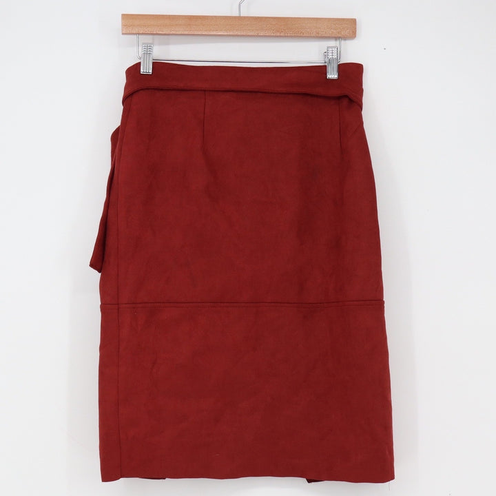 Forever 21 Skirt Womens L Wine Faux Suede D-Ring Wrap New