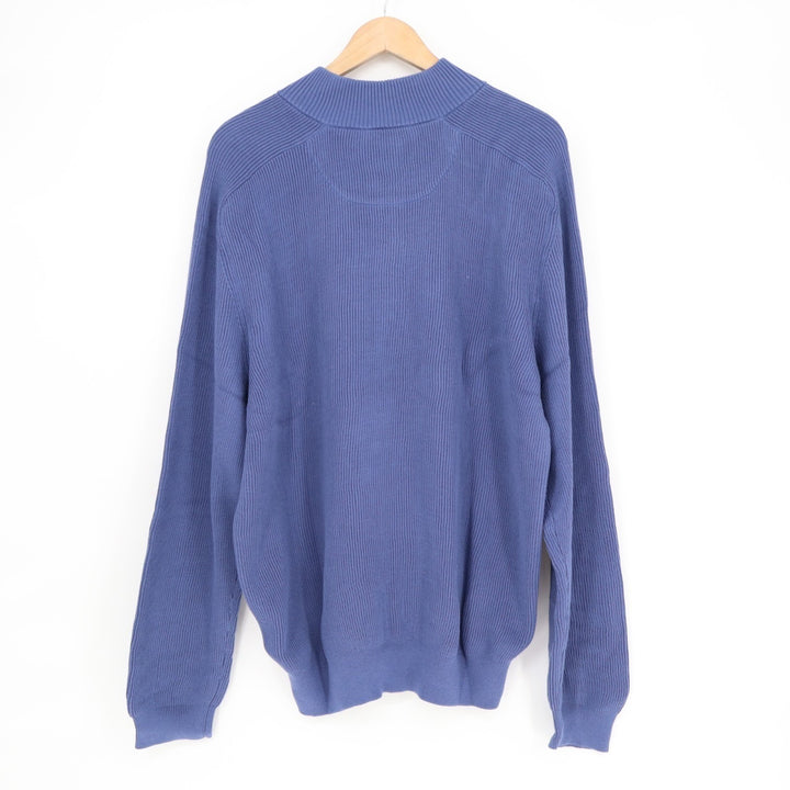 Jos. A. Bank Sweater Mens 2XL Lavender Ribbed Tight Knit 1/4 Zip Long Sleeve