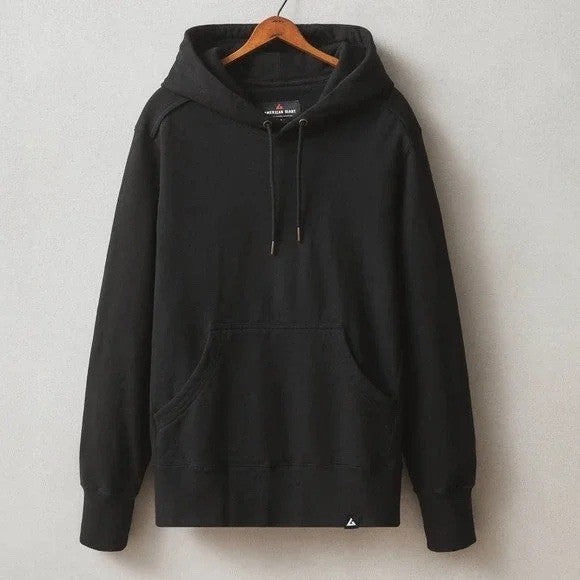 American Giant Black Cotton Hoodie Size S Made in USA Classic Pullover