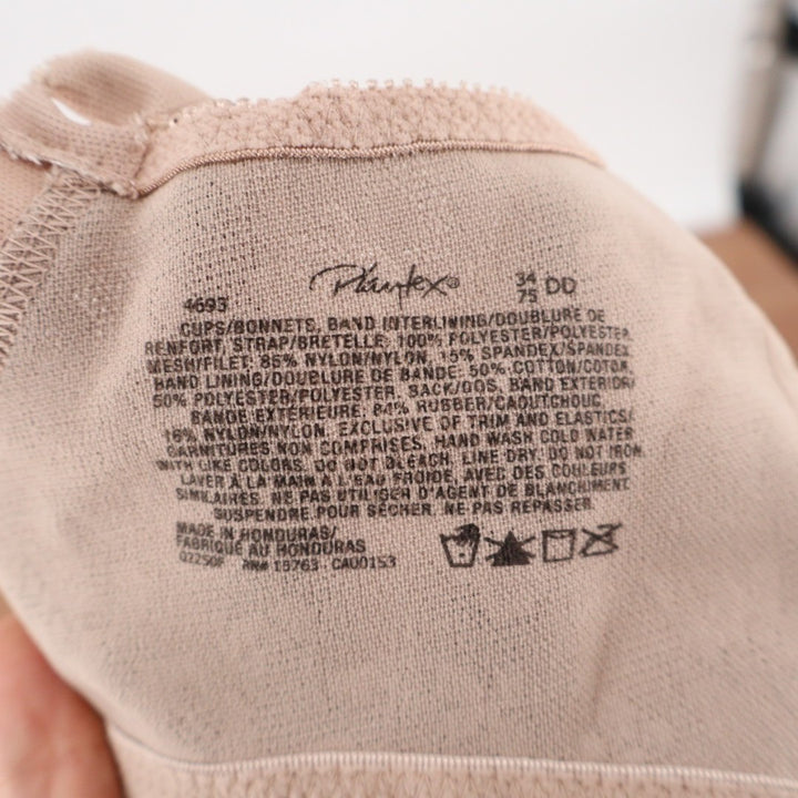 Playtex 18 Hour Ultimate Shoulder Comfort Wireless Bra Womens 34DD Beige Stretch