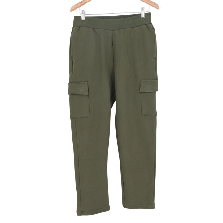 American Giant Sweatpants Womens Medium Green Cotton Fleece Lined Straight Leg