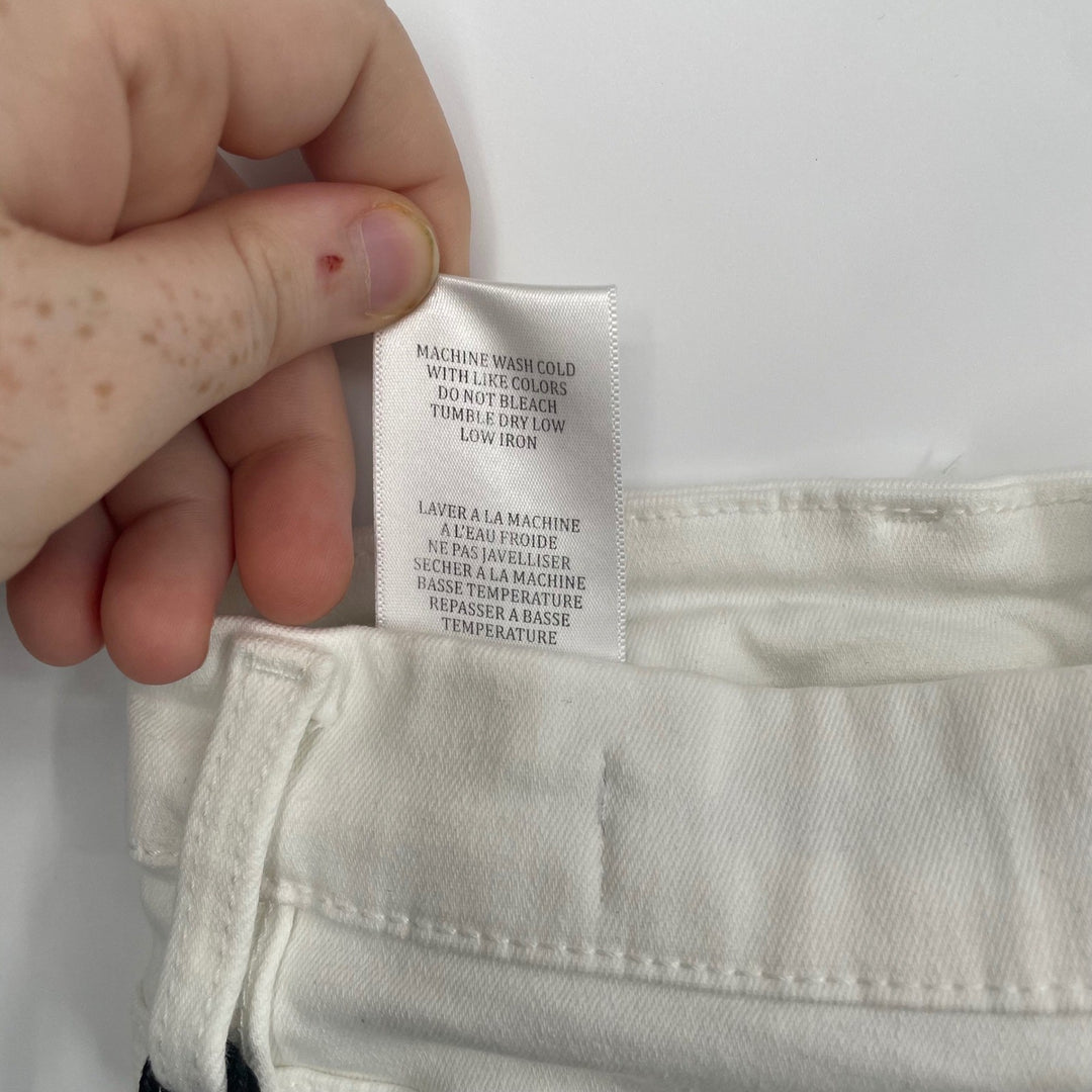 BLANKNYC The Barrow High Rise Short White Denim Raw Hem Size 26
