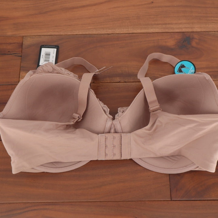 Bali One Smooth U Bra Womens 42D Evening Blush Nylon Stretch Lace Trim Underwire