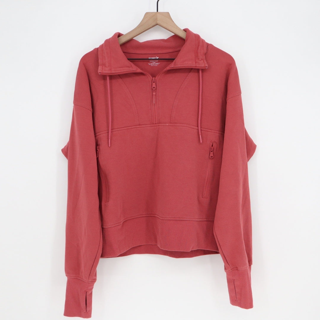 Old Navy Active Dynamic Fleece Red Quarter Zip Pullover Sweatshirt L Tall