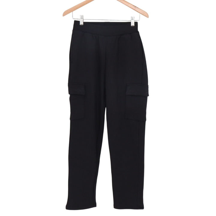 American Giant Cargo Sweatpants Womens XS Black Cotton Fleece Lined Straight Leg