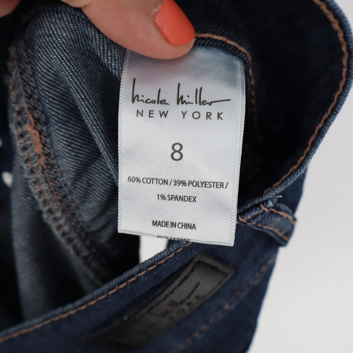 Nicole Miller New York Mens Dark Wash High Rise Denim Shorts Size 8