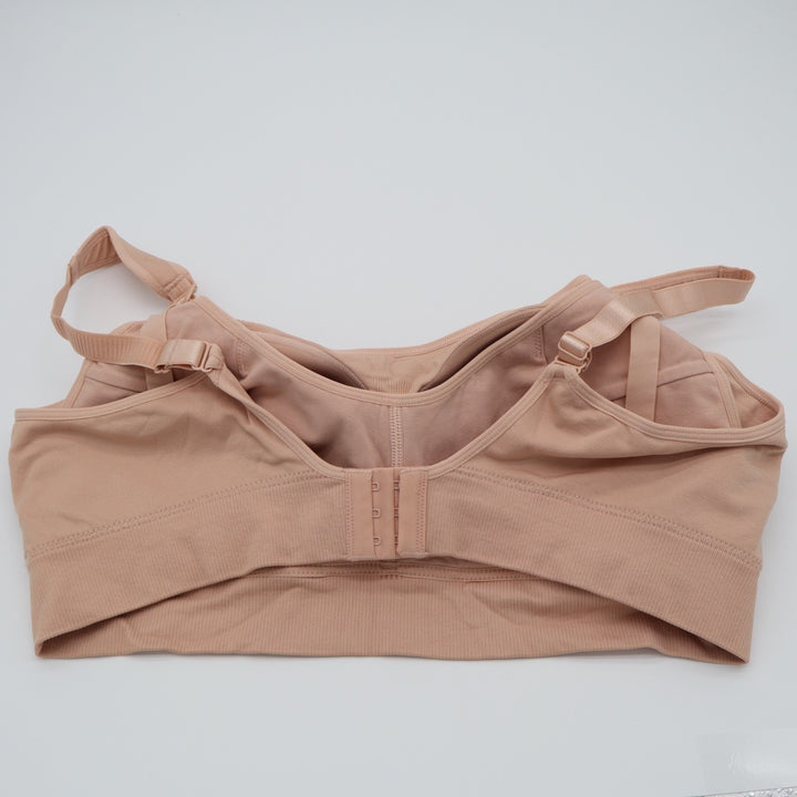 Momcozy Nursing Bra Women XL Oyster Pink Nylon Stretch Adjustable Strap Wireless
