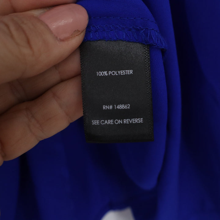 Torrid Royal Blue Long Sleeve Button Down Blouse Plus Size 1 Chest Pockets Solid